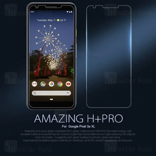 محافظ صفحه شیشه ای نیلکین گوگل Google Pixel 3A XL Nillkin H+ Pro + محافظ لنز - تصویر 6