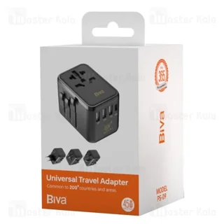 شارژر دیواری و مبدل برق بیوا Biva PS-09 GaN Universal Travel Adapter توان 45 وات - تصویر 3
