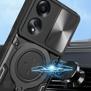 قاب ضد ضربه مگنتی اوپو Oppo A58 4G Magnetic Support Case دارای محافظ دوربین - تصویر 6