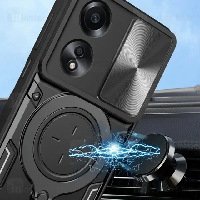 قاب ضد ضربه مگنتی اوپو Oppo A58 4G Magnetic Support Case دارای محافظ دوربین - تصویر 6