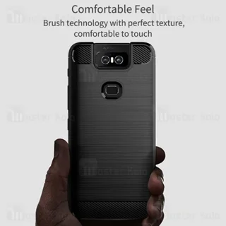 قاب محافظ ژله ای ایسوس Asus Zenfone 6 ZS630KL Rugged Armor Fiber Carbon - تصویر 2