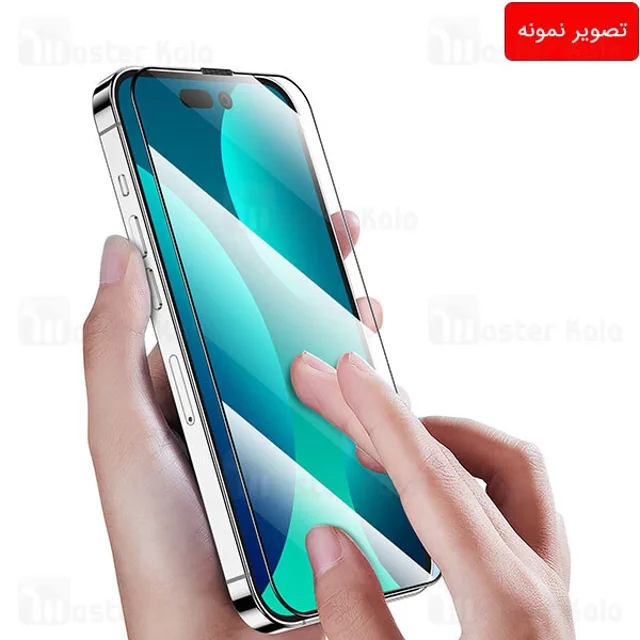 گلس توری دار تمام صفحه تمام چسب آیفون گرین لاین Apple iPhone 14 Green Lion 3D Desert - تصویر 4
