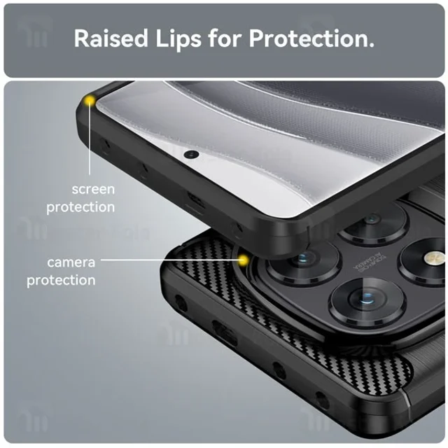 قاب فیبر کربنی شیائومی Xiaomi Redmi Note 14 Pro 5G / Poco X7 5G Rugged Armor Fiber Carbon - تصویر 7