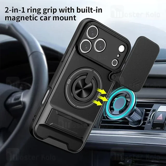 قاب ضد ضربه مگنتی Apple iPhone 17 Pro Max Magnetic Multifunctional Case دارای محافظ دوربین - تصویر 6