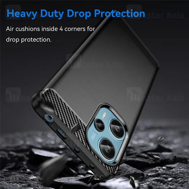 قاب فیبر کربنی شیائومی Xiaomi Poco F5 / Redmi Note 12 Turbo Rugged Armor Fiber Carbon - تصویر 6