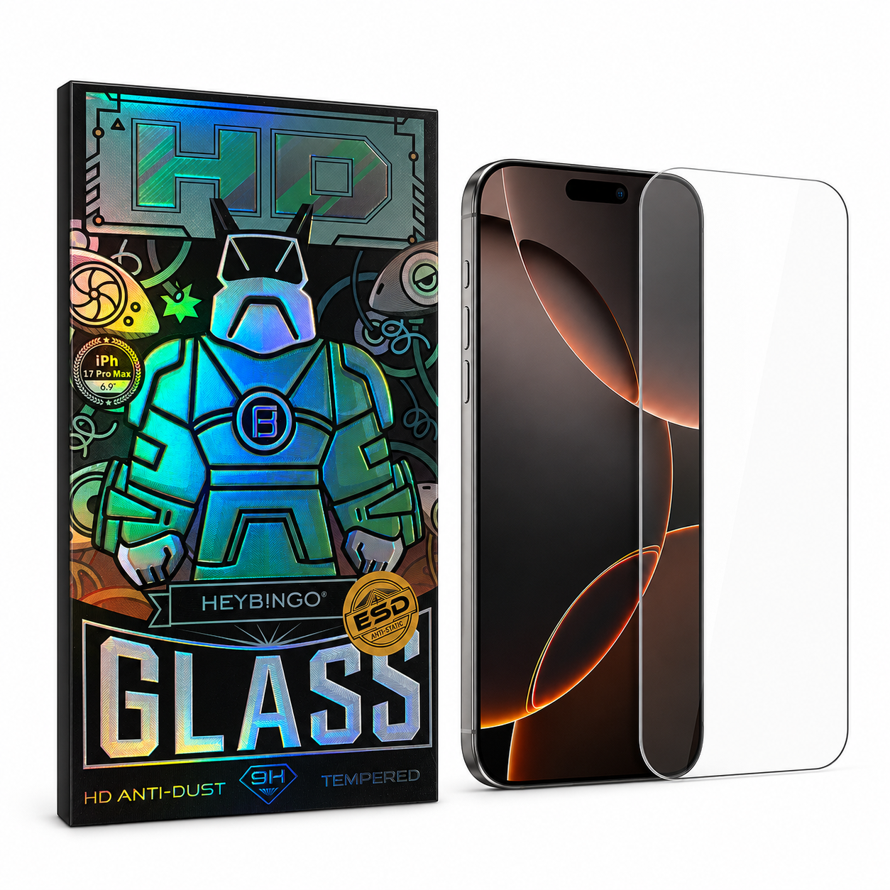 گلس محافظ صفحه HEYB!NGO برای iPhone 17 Pro Max