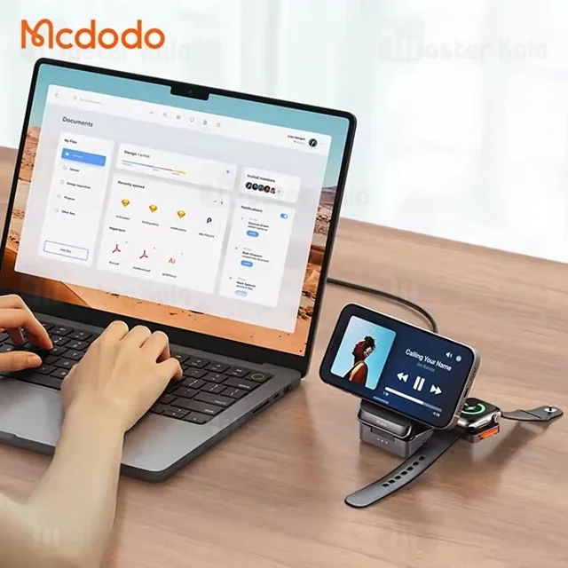 استند و شارژر وایرلس چندکاره مگنتی مک دودو Mcdodo CH-5192 Qi2 با امکان شارژ اپل واچ - تصویر 6