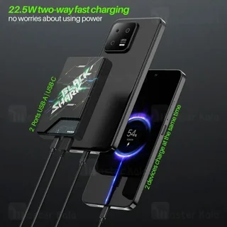 پاوربانک وایرلس 10000 مگنتی شیائومی Xiaomi Black Shark BPB08 10000mAh Cyber Magnetic توان - تصویر 3