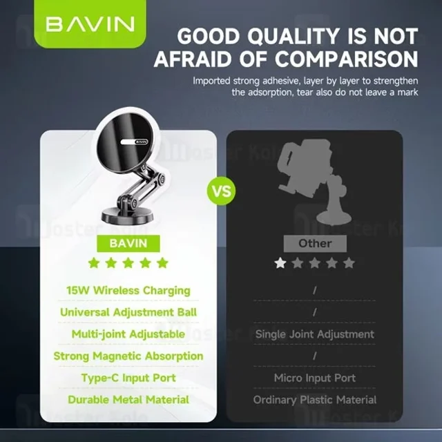 هولدر و شارژر وایرلس مگنتی باوین Bavin PS-66 توان 15 وات - تصویر 6