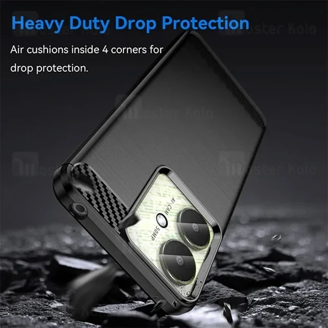 قاب فیبر کربنی شیائومی Xiaomi Redmi 13C / 13C 5G Rugged Armor Fiber Carbon - تصویر 6