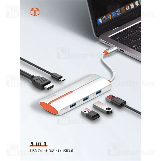 هاب 5 پورت تایپ سی الدینیو LDNIO DS-25H توان 100 وات - تصویر 3