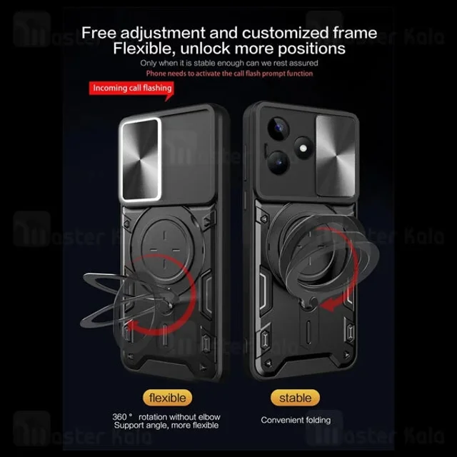 قاب ضد ضربه مگنتی Realme C53 Magnetic Support Case دارای محافظ دوربین - تصویر 3