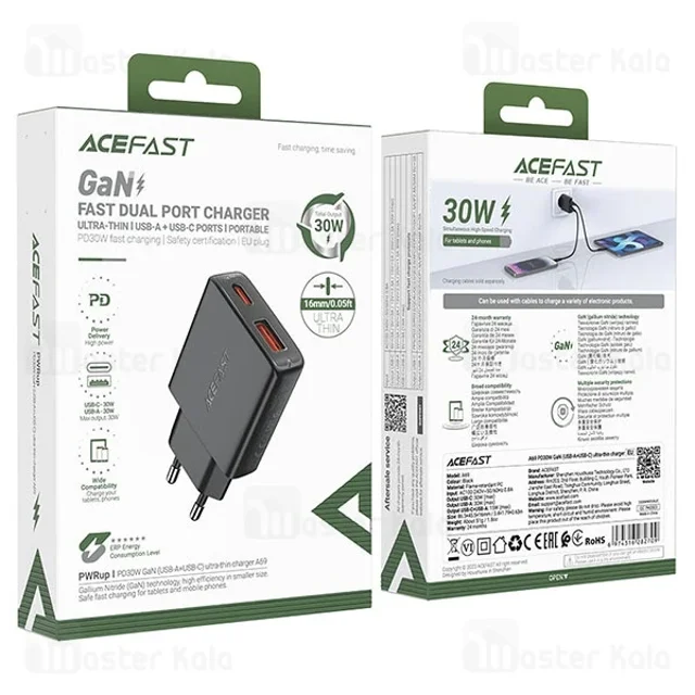شارژر دیواری ایس فست ACEFAST A69 PD30W GaN Fast Charger توان 30 وات - تصویر 6