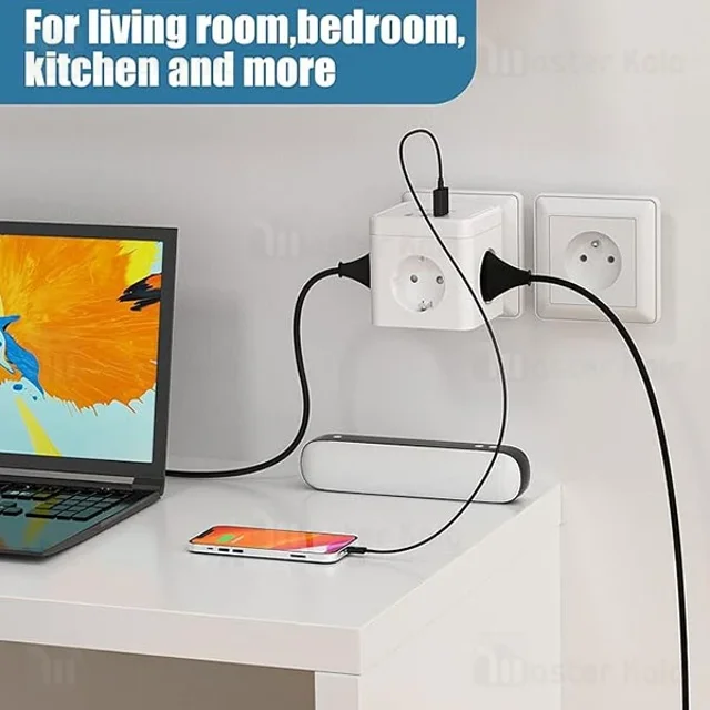 چند راهی برق و شارژر بیوا Biva PS-07 Power Strip دارای 3 پورت - تصویر 6