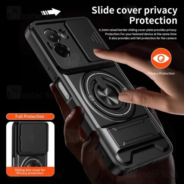 قاب ضد ضربه مگنتی Xiaomi Poco M7 4G Magnetic Multifunctional Case دارای محافظ دوربین - تصویر 4