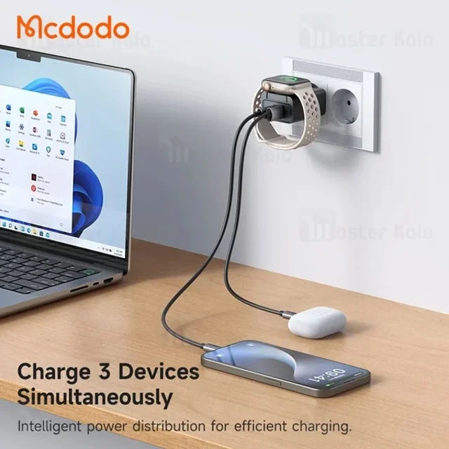 شارژر دیواری و شارژر وایرلس اپل واچ مک دودو Mcdodo CH-370 توان 30 وات - تصویر 4