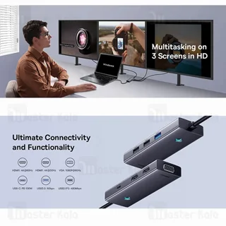 هاب 7 پورت بیسوس Baseus PortalJoy B00053000811 توان 100 وات - تصویر 8