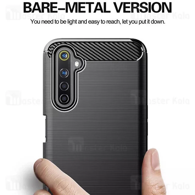 قاب محافظ ژله ای ریلمی Realme 6 Pro Rugged Armor Fiber Carbon - تصویر 3