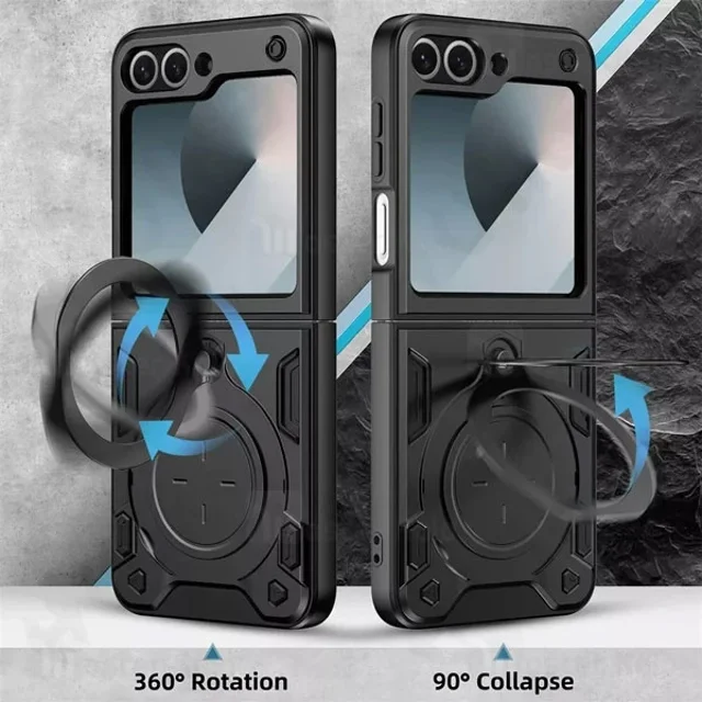 قاب ضد ضربه مگنتی سامسونگ Samsung Galaxy Z Flip6 Magnetic Support Case دارای محافظ دوربین - تصویر 7