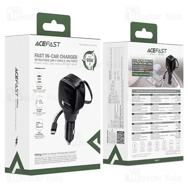 شارژر فندکی ایس فست ACEFAST B17 95W Fast Charger توان 95 وات همراه با کابل متصل - تصویر 8
