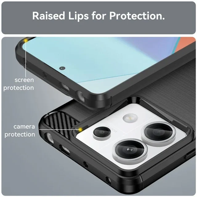 قاب فیبر کربنی شیائومی Xiaomi Redmi Note 13 Pro 5G / Poco X6 5G Rugged Armor Fiber Carbon - تصویر 5