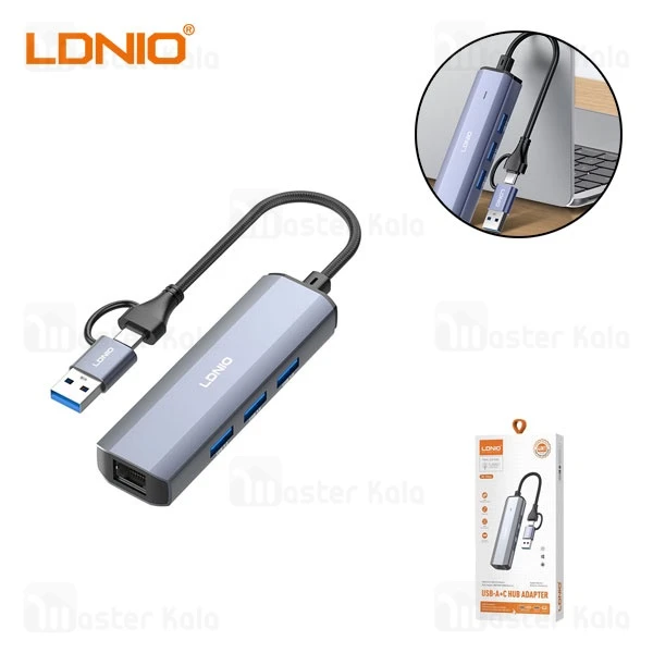 هاب 4 پورت تایپ سی الدینیو LDNIO Ds-124UC