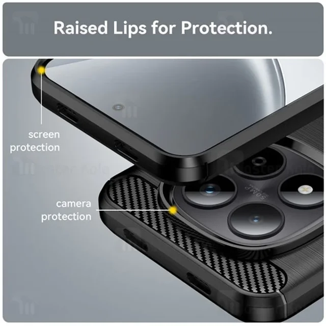 قاب فیبر کربنی شیائومی Xiaomi Redmi Note 15 Pro Plus 5G Rugged Armor Fiber Carbon - تصویر 5