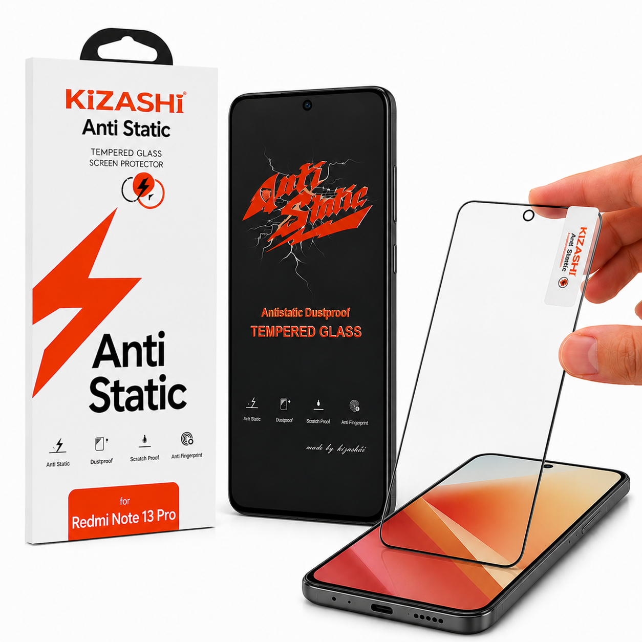 گلس (محافظ صفحه) کیزاشی Anti Static ویژه  Redmi note13 pro - 4G