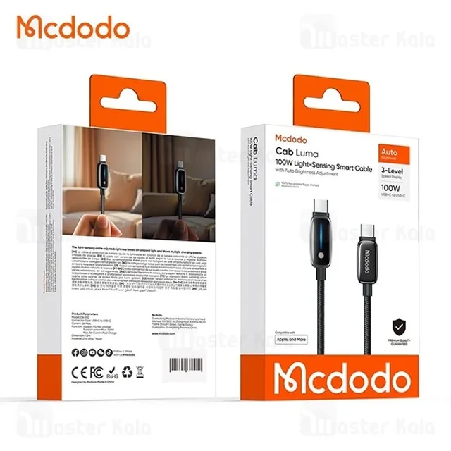 کابل Type-C به Type-C مک دودو Mcdodo CA-0100 طول 1.2 متر توان 100 وات - تصویر 7