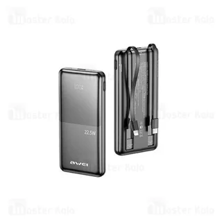 پاوربانک 10000 اوی Awei P76K توان 22.5 وات با کابل متصل - تصویر 2