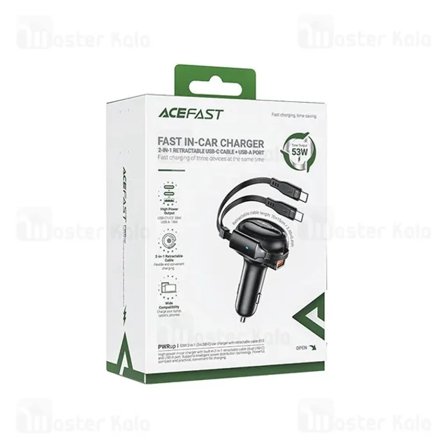 شارژر فندکی ایس فست ACEFAST B13 53W Fast Charger توان 53 وات همراه با کابل متصل - تصویر 6