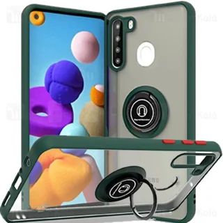 قاب مات هیبریدی انگشتی Samsung Galaxy A21 Matte Hybrid Ring Case - تصویر 2