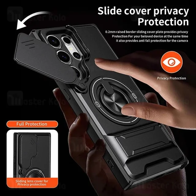 قاب ضد ضربه مگنتی Samsung Galaxy S24 ULTRA Magnetic Multifunctional Case دارای محافظ - تصویر 4