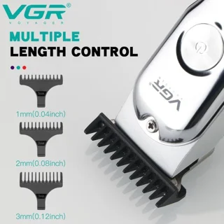 ماشین اصلاح موی سر و صورت وی جی ار مدل PROFESSIONAL V_071 با تیغه استیل ضد زنگ، باتری - تصویر 6