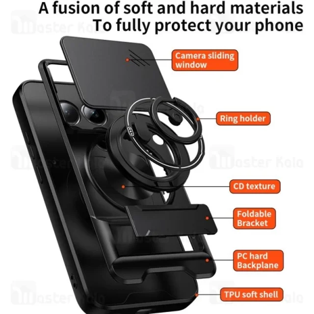 قاب ضد ضربه مگنتی Xiaomi Redmi Note 15 Pro Plus 5G Magnetic Multifunctional Case - تصویر 8