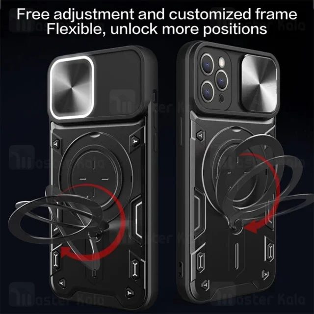 قاب ضد ضربه مگنتی Apple iPhone 12 Pro Max Magnetic Support Case دارای محافظ دوربین - تصویر 3