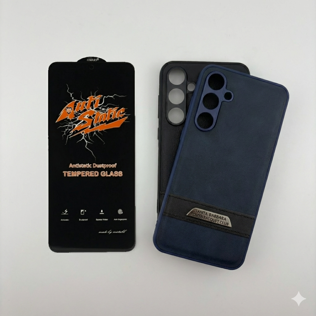 قاب چرمی سامسونگ گلکسی A55 به همراه گلس رایگان