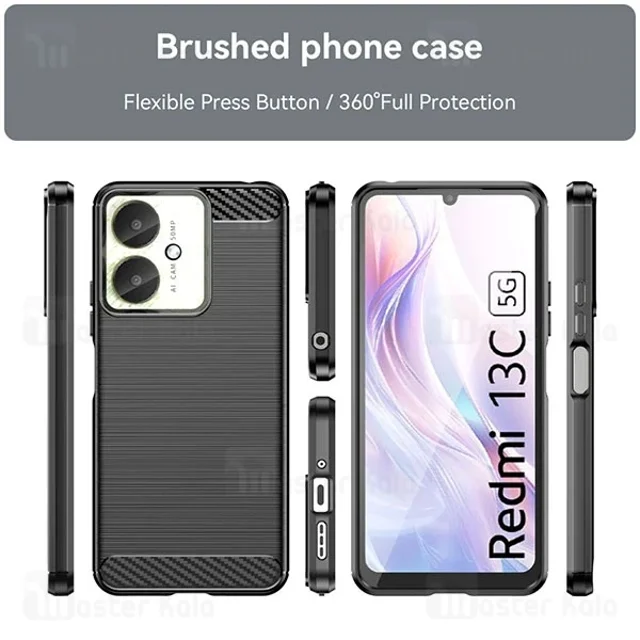 قاب فیبر کربنی شیائومی Xiaomi Redmi 13C / 13C 5G Rugged Armor Fiber Carbon - تصویر 7