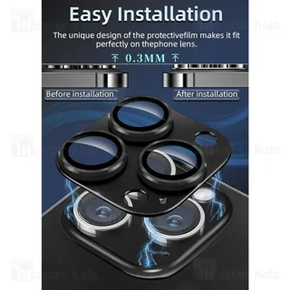 محافظ لنز شابلون دار فلزی دوربین مانکی Apple iPhone 13 Pro / iPhone 13 Pro Max Monkey - تصویر 5