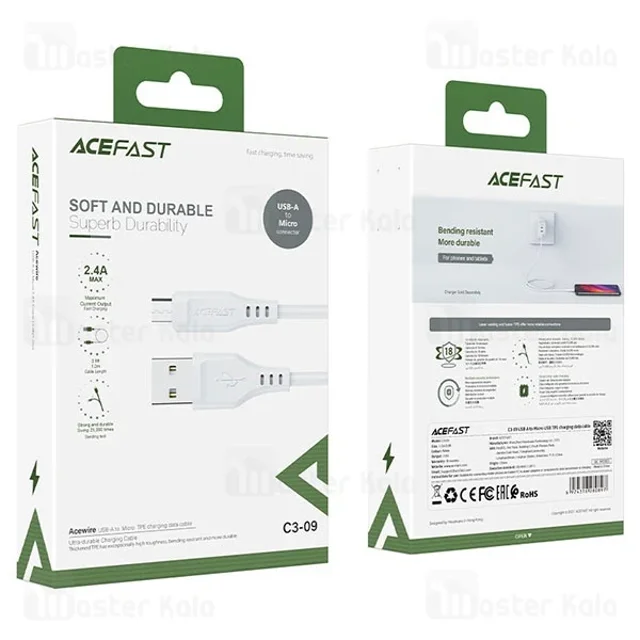 کابل میکرو یو اس بی ایس فست ACEFAST C3-09 شدت جربان 2.4 آمپر - تصویر 6