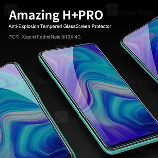 محافظ صفحه شیشه ای نیلکین Xiaomi Redmi Note 9 / Redmi 10x 4G Nillkin H+ Pro + محافظ لنز - تصویر 3