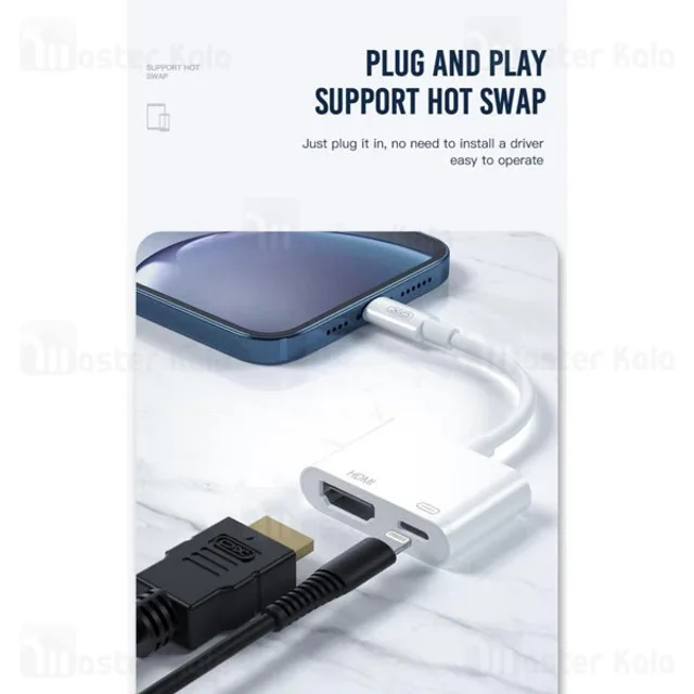 تبدیل لایتنینگ اتصال همزمان شارژر و HDMI ایکس او XO HUB005 - تصویر 6