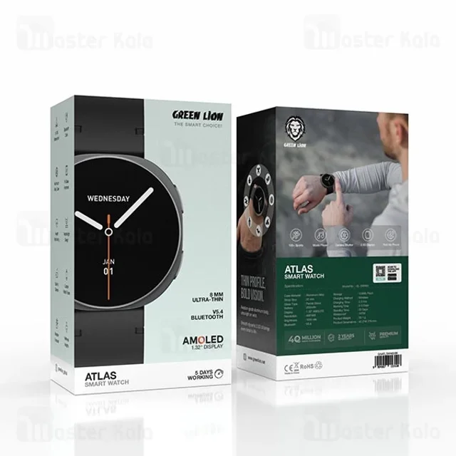 ساعت هوشمند گرین لاین Green Lion Atlas GNATLSWA63BK - تصویر 6