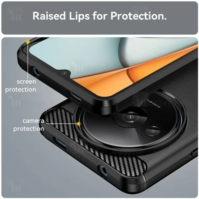 قاب فیبر کربنی شیائومی Xiaomi Redmi A3 / Poco C61 Rugged Armor Fiber Carbon - تصویر 6
