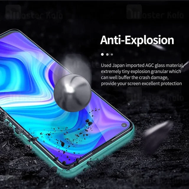 محافظ صفحه شیشه ای نیلکین Xiaomi Redmi Note 9 / Redmi 10x 4G Nillkin H+ Pro + محافظ لنز - تصویر 6