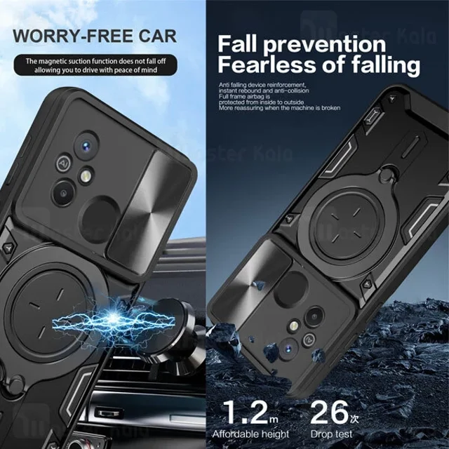 قاب ضد ضربه مگنتی Xiaomi Redmi 12C Magnetic Support Case دارای محافظ دوربین - تصویر 6