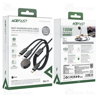 کابل دو سر Type-C و شارژر اپل واچ ایس فست ACEFAST C6-11 طول 1.2 متر توان 100 وات - تصویر 8