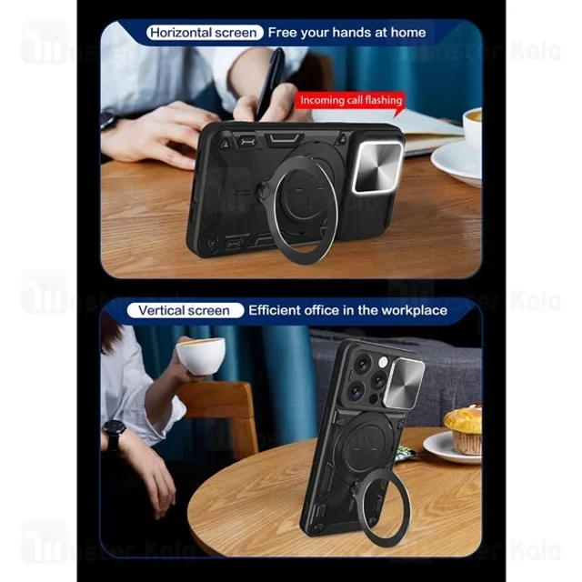 قاب ضد ضربه مگنتی Apple iPhone 16 Pro Magnetic Support Case دارای محافظ دوربین - تصویر 3