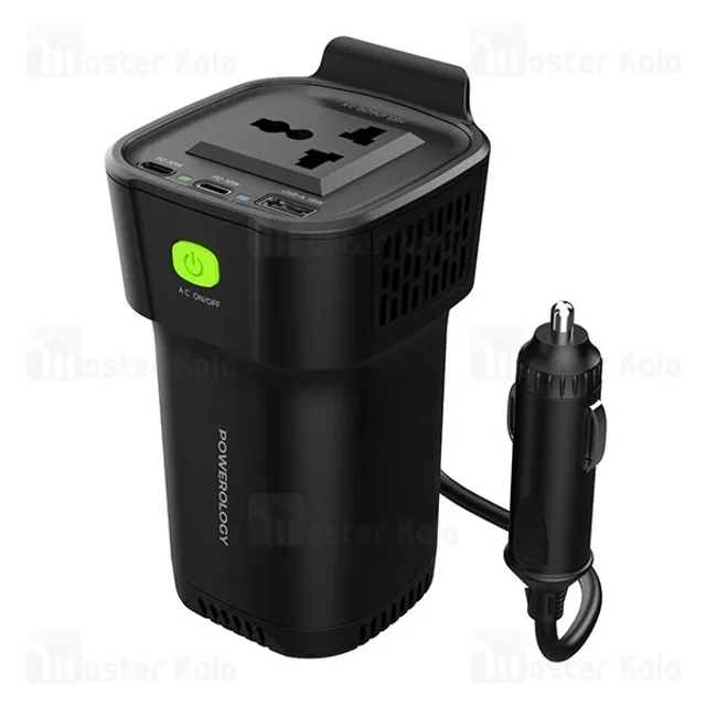 شارژر فندکی و چند راهی برق خودرو پاورولوژی Powerology 150W Power Inverter P150INVBK توان - تصویر 2