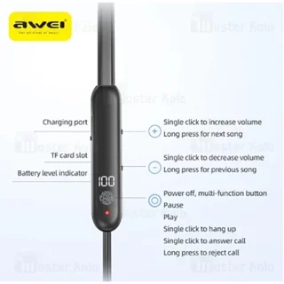هندزفری بلوتوث گردنی اوی Awei G81BL رم خور - تصویر 5